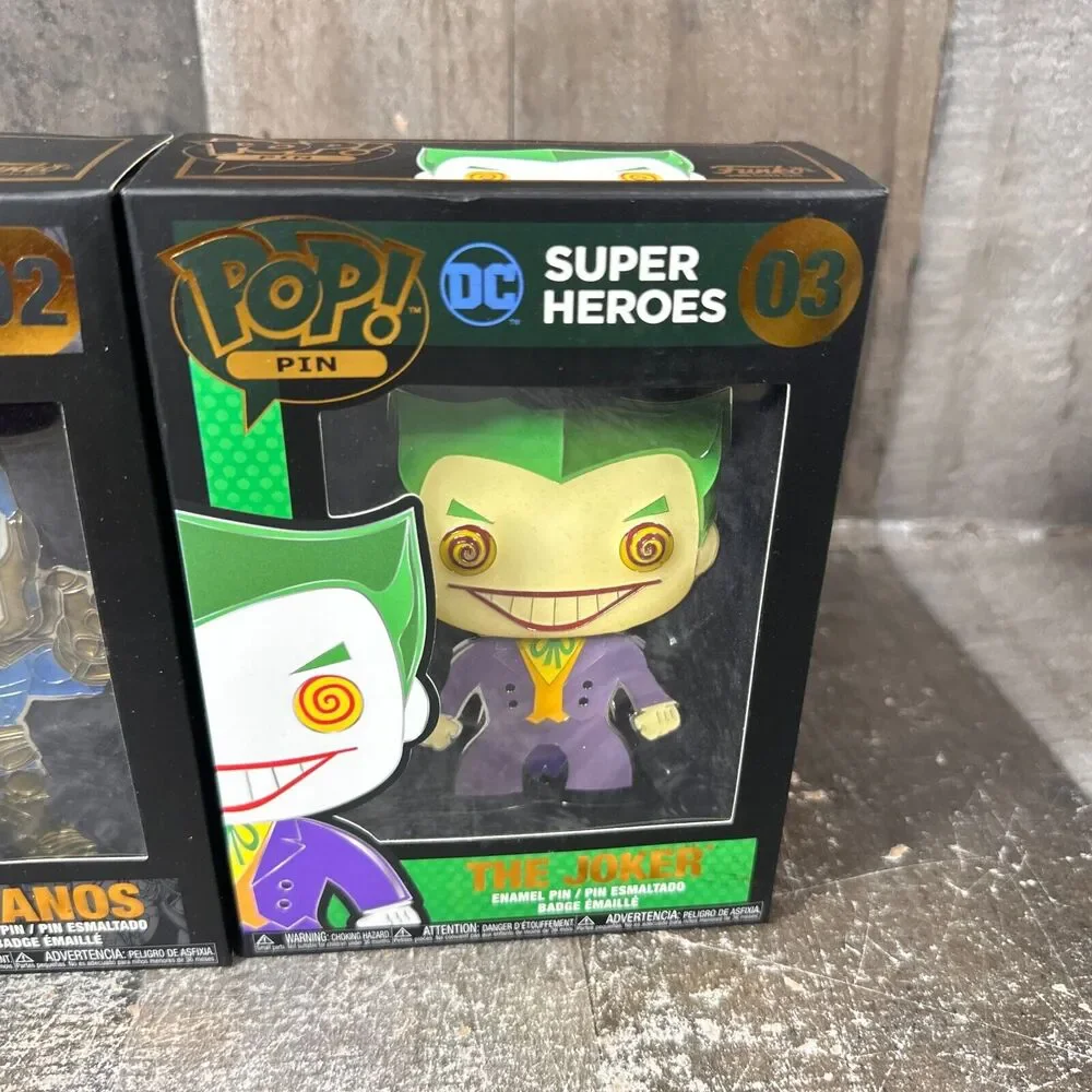 Marvel Funk‎ Pop Pin Lot! Thanos #02 and Joker #03 DC